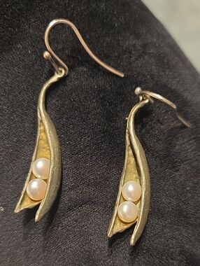 MICHAEL MICHAUD 2 Pea Pod Drop Earrings 4496 Bronze